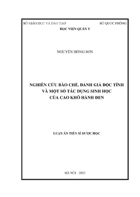 Nghiên cứu độc tính và tác dụng sinh học của cao khô 