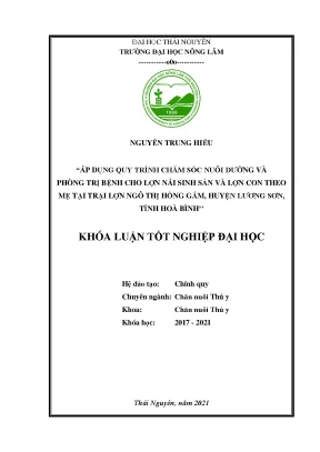 Chăm sóc và phòng trị bệnh cho lợn nái và lợn con tại 