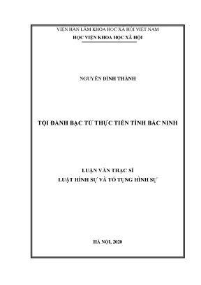 Nghiên cứu tội đánh bạc tại Bắc Ninh: Thực trạng và giải
