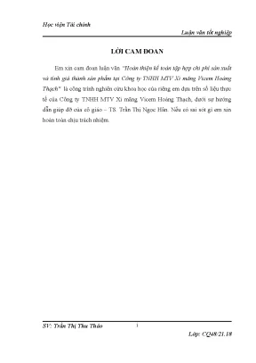 Tổ Chức Kế Toán Chi Phí Sản Xuất Tại Công Ty Xi Măng