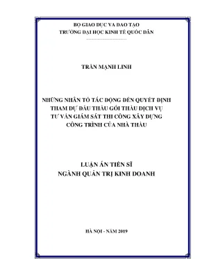 Nhân tố ảnh hưởng đến quyết định tham gia đấu thầu dịch