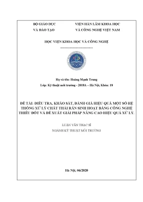 Đánh giá hiệu quả hệ thống xử lý chất thải rắn sinh hoạt 