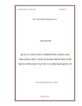 Bồi Dưỡng Tiếng Anh Cho Công Chức Nhà Nước Đáp Ứng Hội