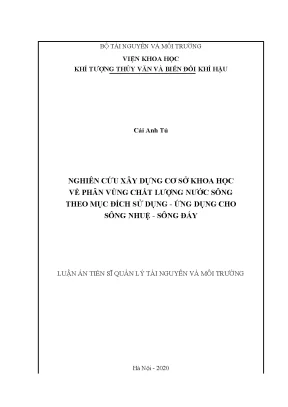Nghiên cứu phân vùng chất lượng nước sông Nhuệ và sông 