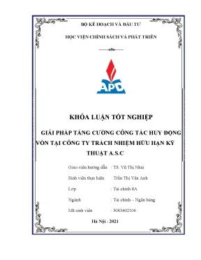 Giải pháp huy động vốn hiệu quả cho công ty kỹ thuật ASC 11