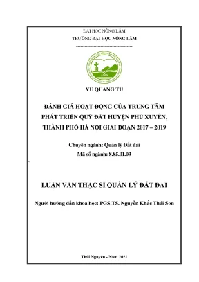 Đánh giá hoạt động trung tâm phát triển quỹ đất huyện 