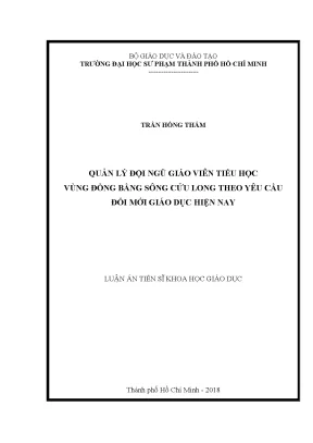 Quản lý giáo viên tiểu học tại đồng bằng sông Cửu Long: