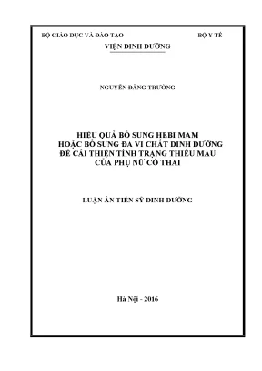 Cải thiện tình trạng thiếu máu ở phụ nữ mang thai với 