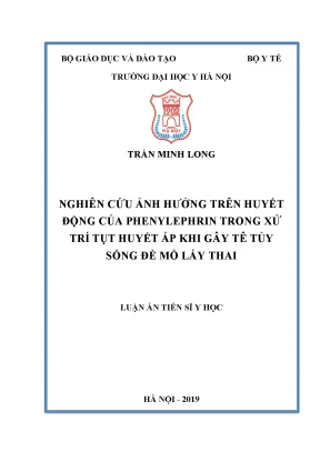 Nghiên cứu ảnh hưởng của phenylephrin trong điều trị tụt 
