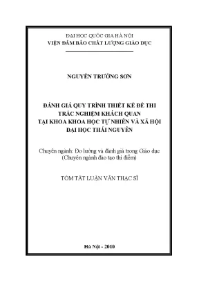 Đánh giá quy trình thiết kế đề thi trắc nghiệm tại Đại 