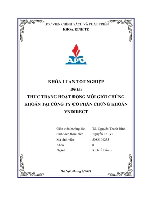 Hoạt động môi giới chứng khoán tại VNDIRECT: Thực trạng 