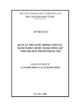 Quản lý nhà nước trong lĩnh vực y dược ngoài công lập