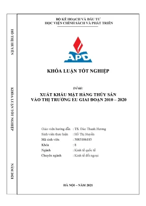 Xuất khẩu thủy sản vào EU: Phân tích giai đoạn 2010-2020