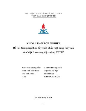 Giải pháp thúc đẩy xuất khẩu thủy sản Việt Nam sang CPTPP
