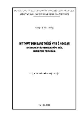 Nghiên cứu mỹ thuật đình làng thế kỷ XVIII ở Nghệ An