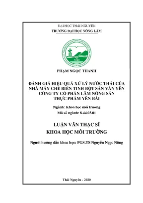 Đánh giá hiệu quả xử lý nước thải tại nhà máy chế biến