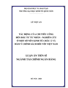 Tác động của chi tiêu công đến đầu tư tư nhân ở châu Á