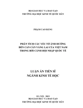 Yếu tố ảnh hưởng đến cán cân vãng lai Việt Nam trong hội 
