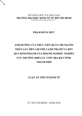 Tác động của quản trị nguồn nhân lực đến lợi thế cạnh 