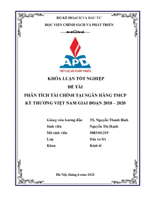 Phân Tích Tài Chính Ngân Hàng TMCP Kỹ Thương Việt Nam
