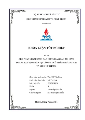 Giải pháp nâng cao hiệu quả quản trị kinh doanh bất động 