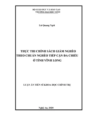 Nghiên cứu chính sách giảm nghèo đa chiều tại Vĩnh Long