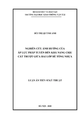 Nghiên cứu ảnh hưởng của áp lực pháp tuyến đến khả năng 