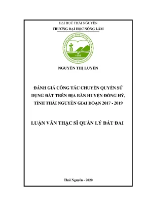 Đánh Giá Chuyển Quyền Sử Dụng Đất Tại Huyện Đồng Hỷ, 