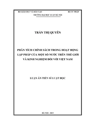 Phân Tích Chính Sách Lập Pháp Toàn Cầu và Kinh Nghiệm 