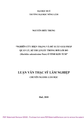 Giải pháp quản lý kỹ thuật trồng bời lời đỏ ở Kon Tum