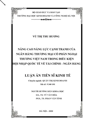 Nâng cao năng lực cạnh tranh của NHTMCP Ngoại thương