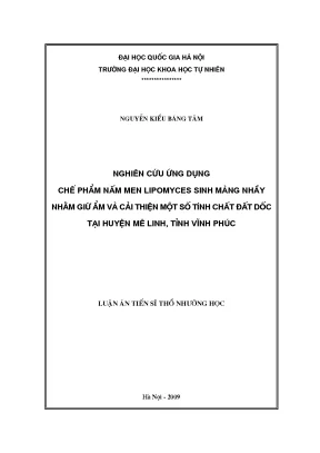 Nghiên cứu ứng dụng nấm men Lipomyces cải thiện tính
