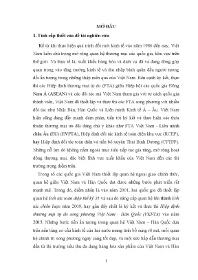 Cơ cấu thương mại hàng hóa Việt Nam - Hàn Quốc 