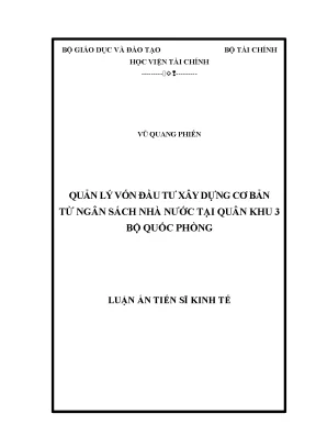 Quản lý vốn đầu tư xây dựng cơ bản từ ngân sách nhà nước