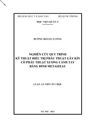 Nghiên cứu quy trình phẫu thuật điều trị gãy cổ xương 