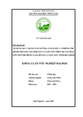 Quy trình chăm sóc và phòng trị bệnh cho lợn nái và lợn 