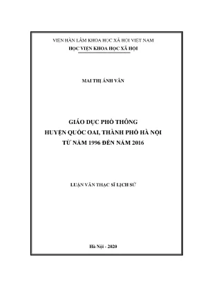 Nghiên cứu giáo dục phổ thông tại Quốc Oai, Hà Nội 