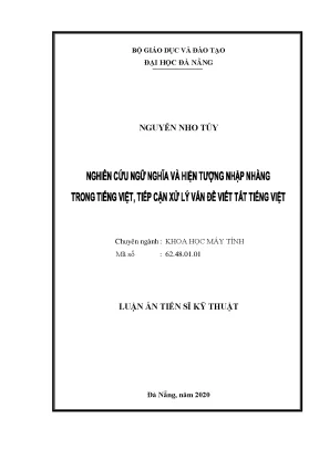 Nghiên cứu ngữ nghĩa và hiện tượng nhập nhằng trong