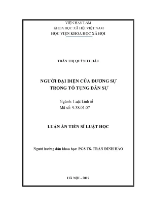 Người đại diện trong tố tụng dân sự Việt Nam: Luận án
