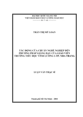 Tác động của chuẩn nghề nghiệp đến phương pháp giảng dạy 