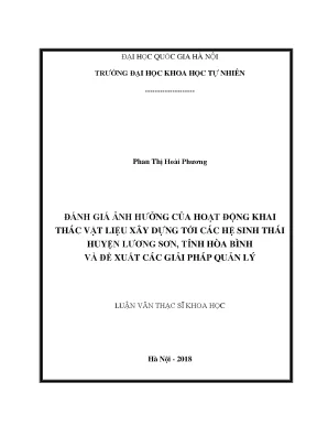 Đánh giá tác động khai thác vật liệu xây dựng đến hệ