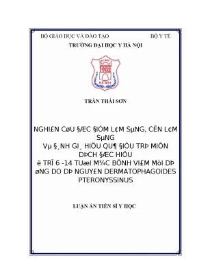 Nghiên cứu hiệu quả điều trị miễn dịch cho trẻ 6-14 tuổi 