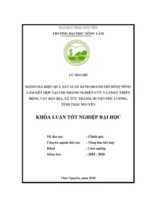 Đánh giá hiệu quả mô hình nông lâm kết hợp tại công ty 