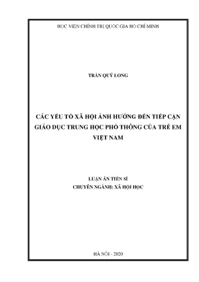 Yếu tố xã hội ảnh hưởng đến tiếp cận giáo dục trung học 