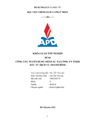 Nghiên cứu công tác tuyển dụng nhân sự tại công ty TNHH 