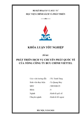 Phát Triển Dịch Vụ Chuyển Phát Quốc Tế Tại Viettel
