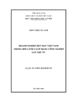 Luận án tiến sĩ: Doanh nghiệp dệt may Việt Nam trong 
