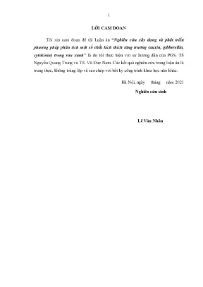 Phương pháp phân tích auxin, gibberellin và cytokinin 