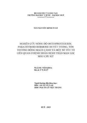 Nghiên cứu nồng độ Osteoprotegerin và Parathyroid 