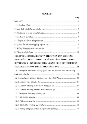 Ứng dụng CNTT và truyền thông trong dạy học địa lí cho 